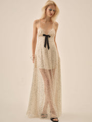 Women Clara Crystals Maxi Dress - Silver