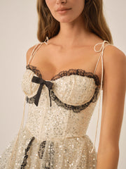 Women Crystal Elea Mini Dress - Silver