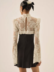 Women Grace Lace Mini Dress - Cream