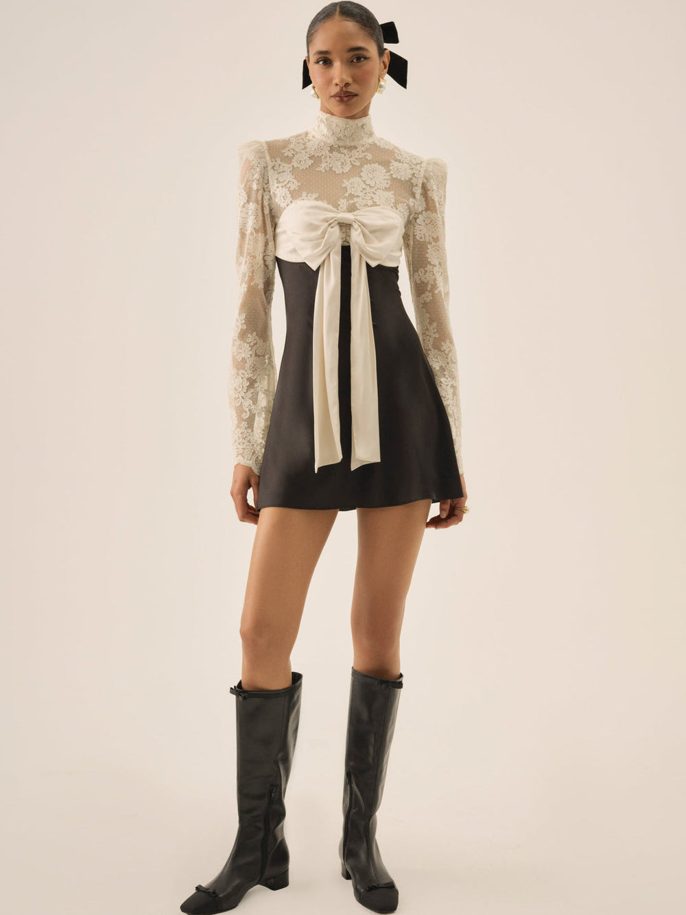 Women Grace Lace Mini Dress - Cream
