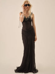 Women Willa Silk Gown - Black