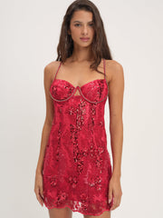 Women Opal Mini Dress - Red