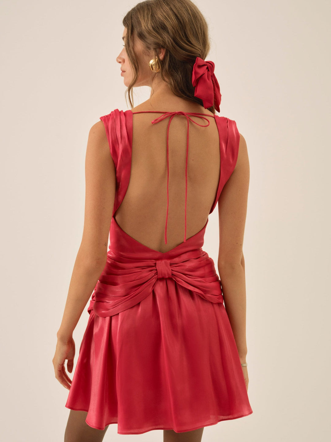 Women Stephanie Shimmer Mini Dress - Red