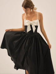 Women Emalie Taffeta Midi Dress - Black
