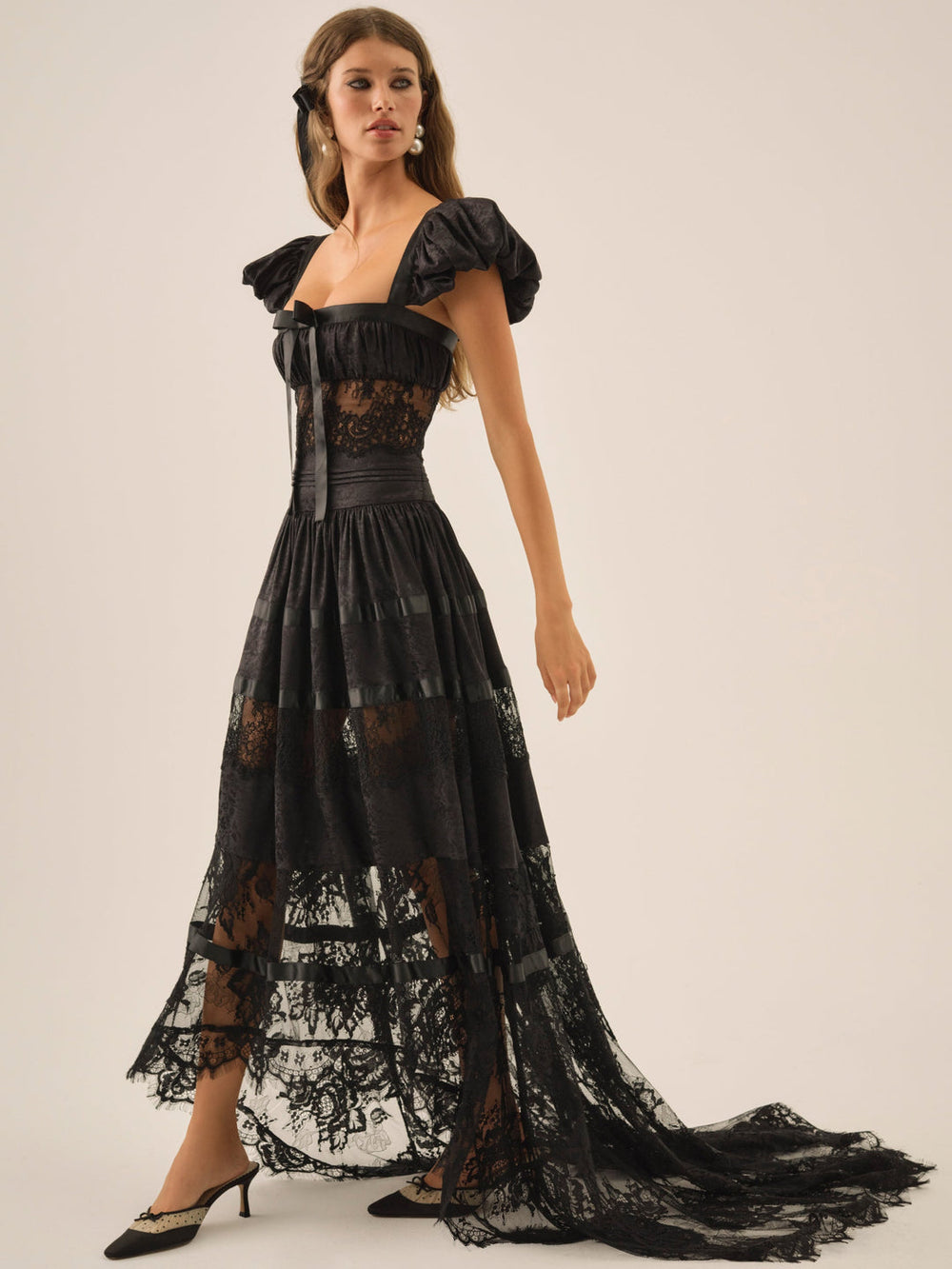 Women Annabelle Lace Gown - Black