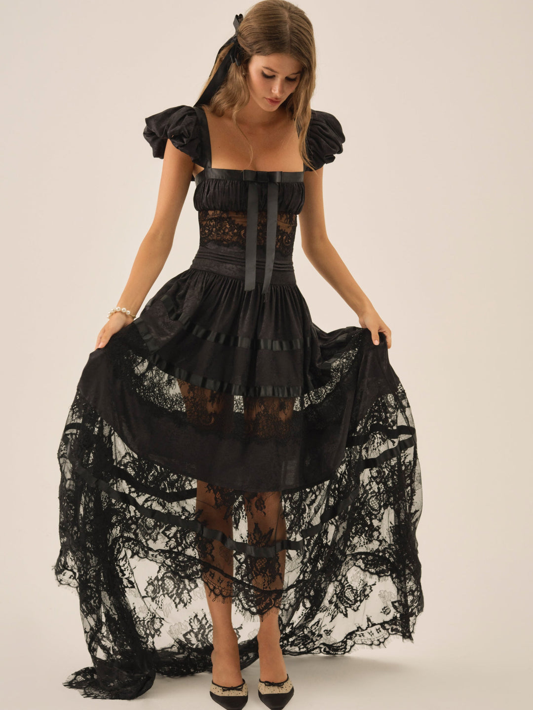Women Annabelle Lace Gown - Black