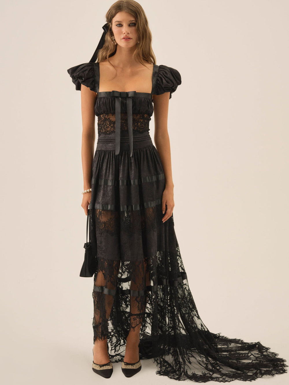 Women Annabelle Lace Gown - Black