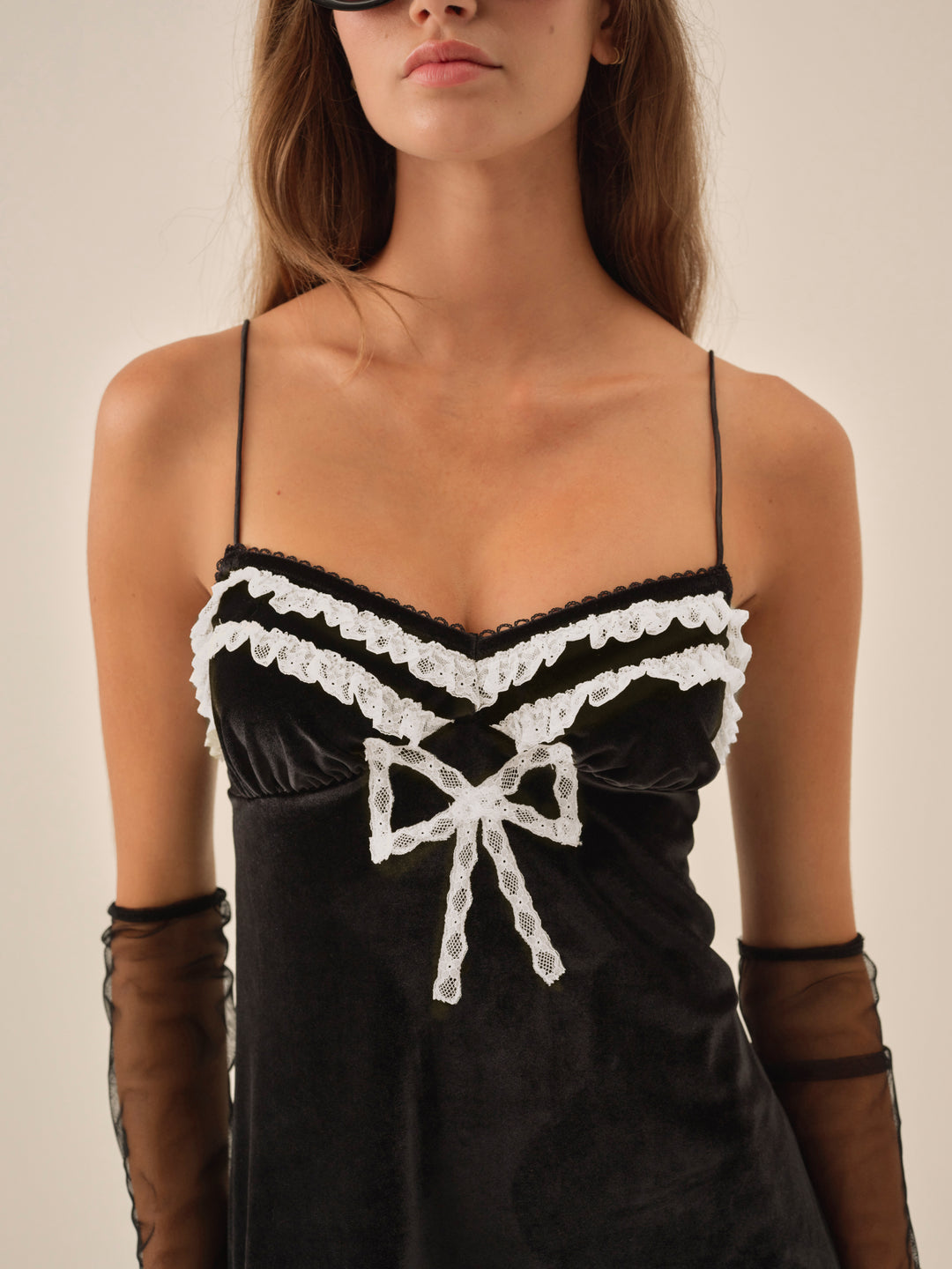 Women Claire Velvet Mini Dress - Black