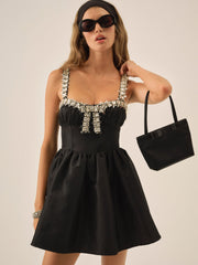 Women Emalie Taffeta Mini Dress - Black