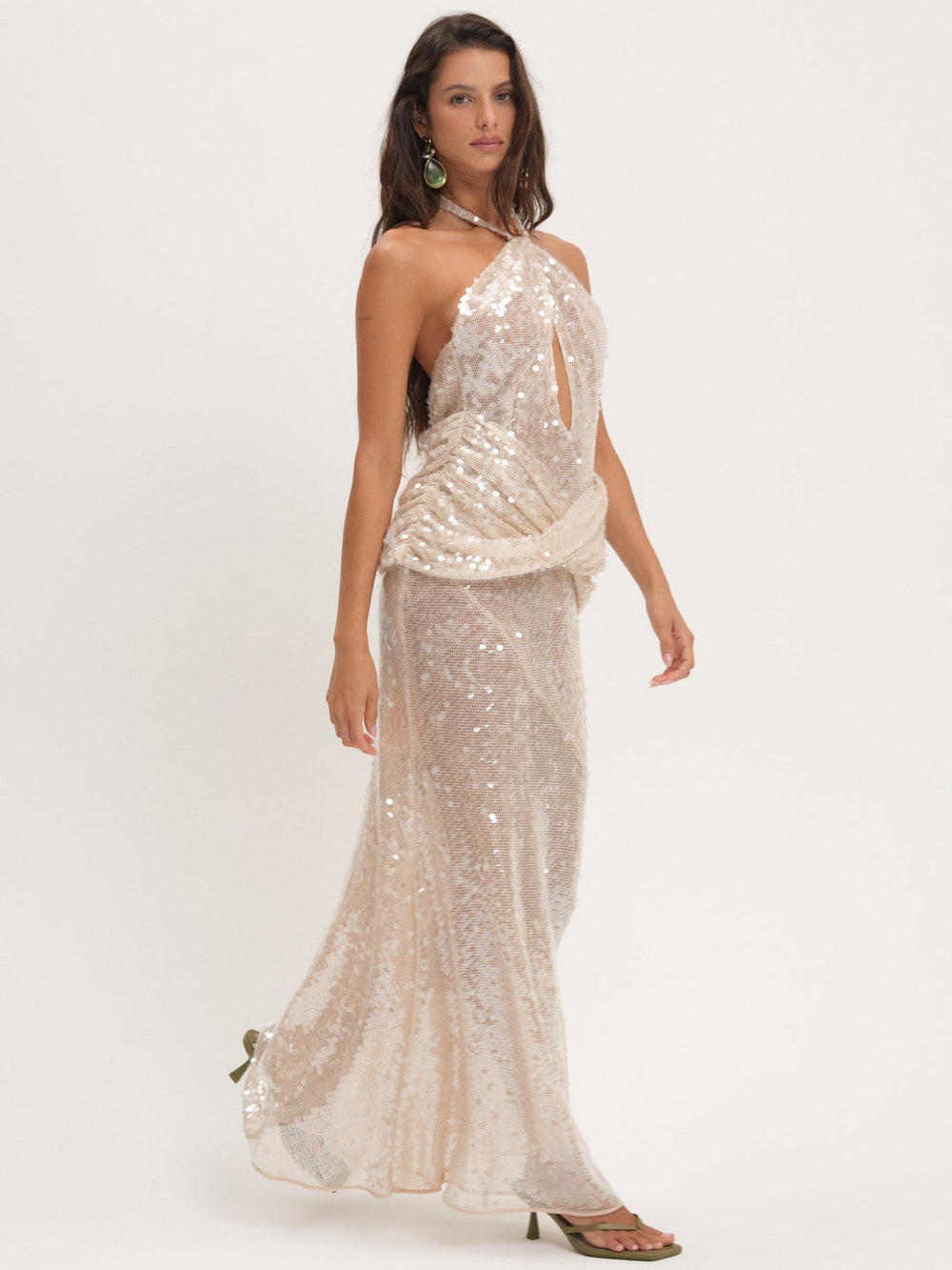 Women Sydney Sequin Maxi Dress - Nude