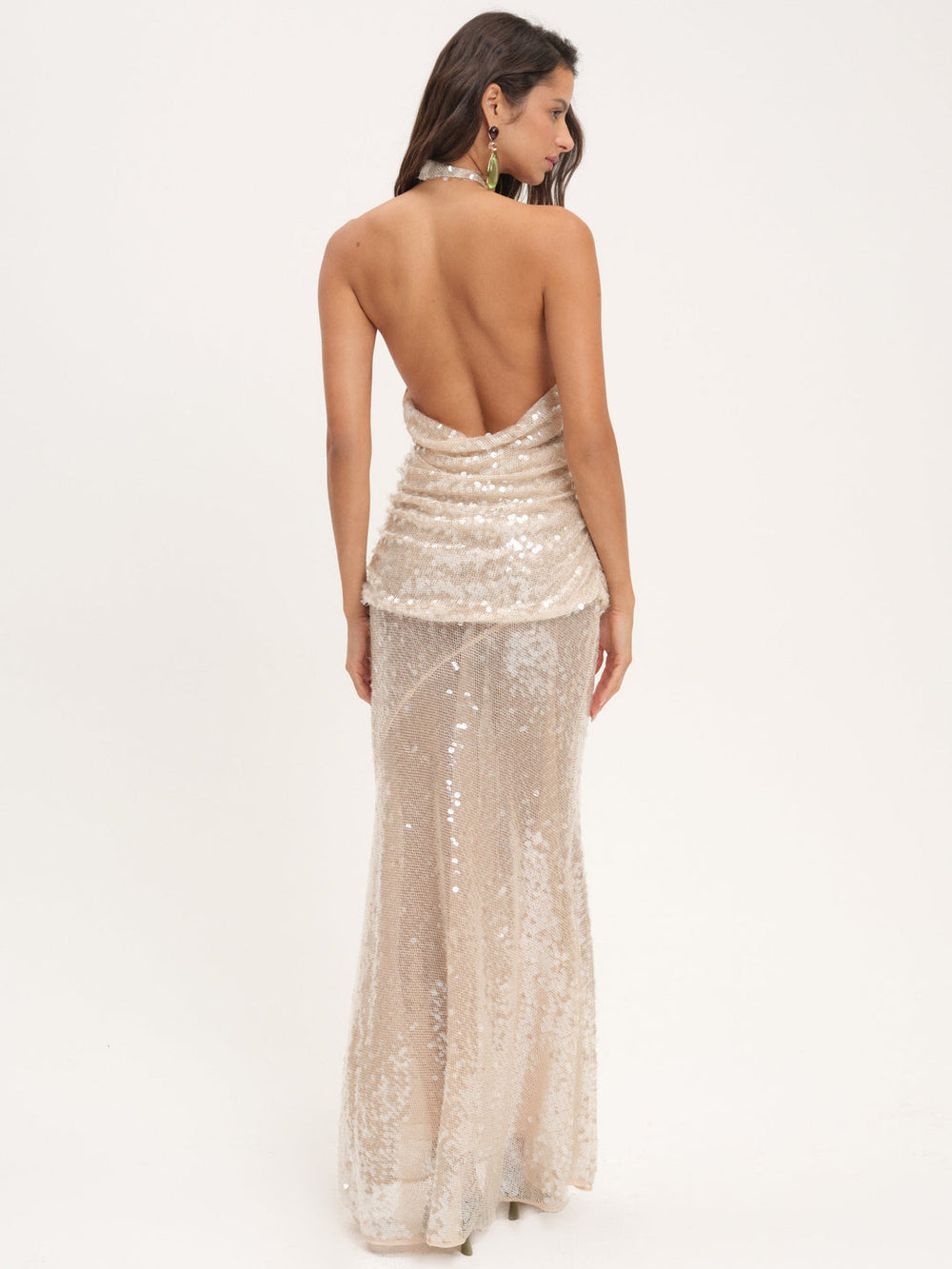 Women Sydney Sequin Maxi Dress - Nude