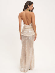 Women Sydney Sequin Maxi Dress - Nude