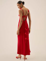 Women Huda Maxi Dress - Red