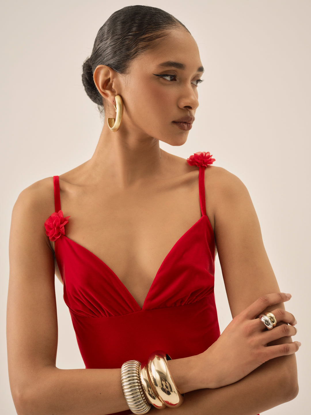 Women Huda Maxi Dress - Red