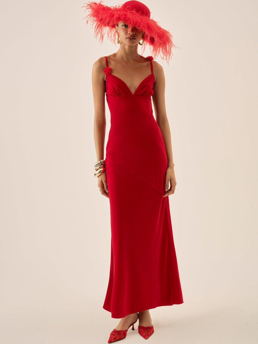 Women Huda Maxi Dress - Red