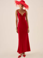 Women Huda Maxi Dress - Red