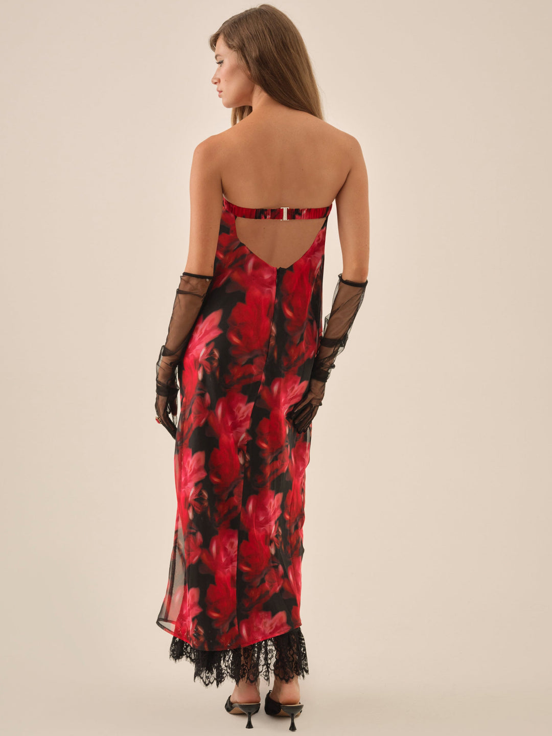Women Dark Romance Maxi Dress - Red