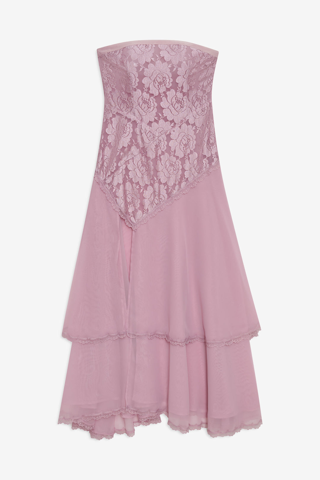 Women Claudia Rose Lace Strapless Midi Dress - Mulberry