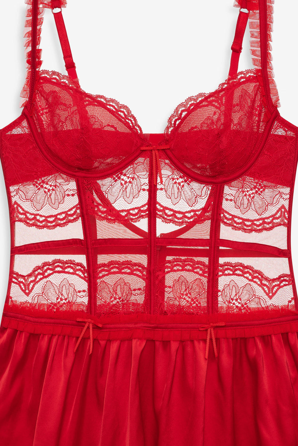 Women Fiona Lace Slip Dress - Red