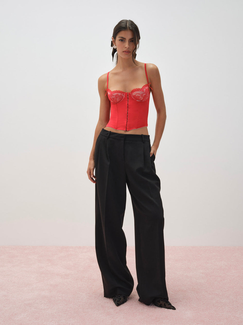Women Fiona Lace Bustier - Red