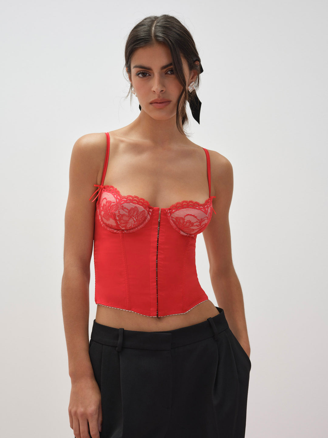 Women Fiona Lace Bustier - Red