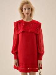 Women Betsy Bow Mini Dress - Red