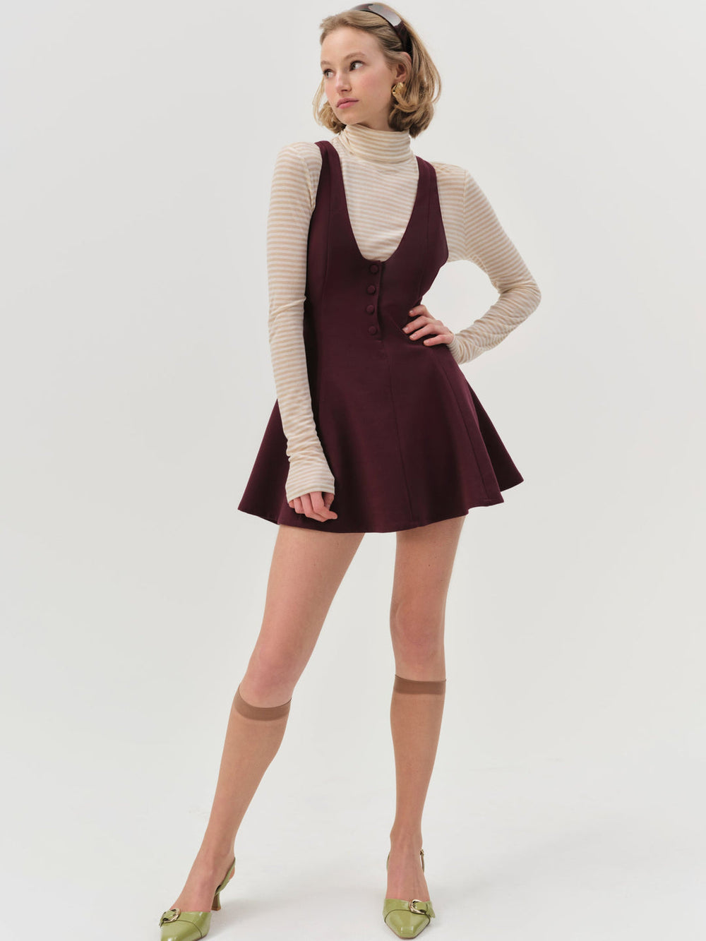 Women Selena Mini Dress - Burgundy