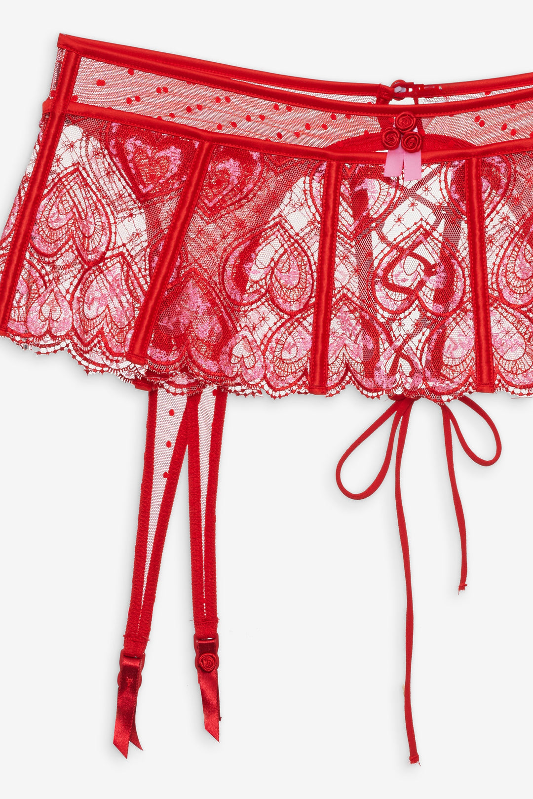 Women Heartbeat Garter Belt - Red