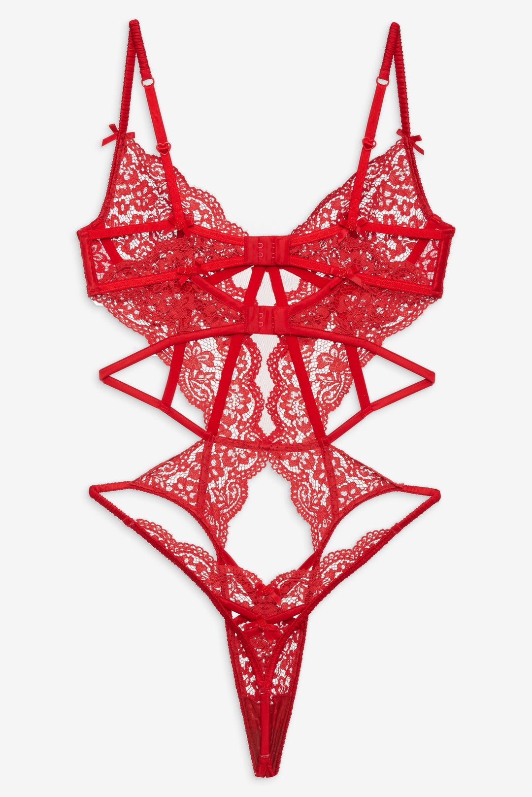 Women Creamsicle Lace Bodysuit - Red