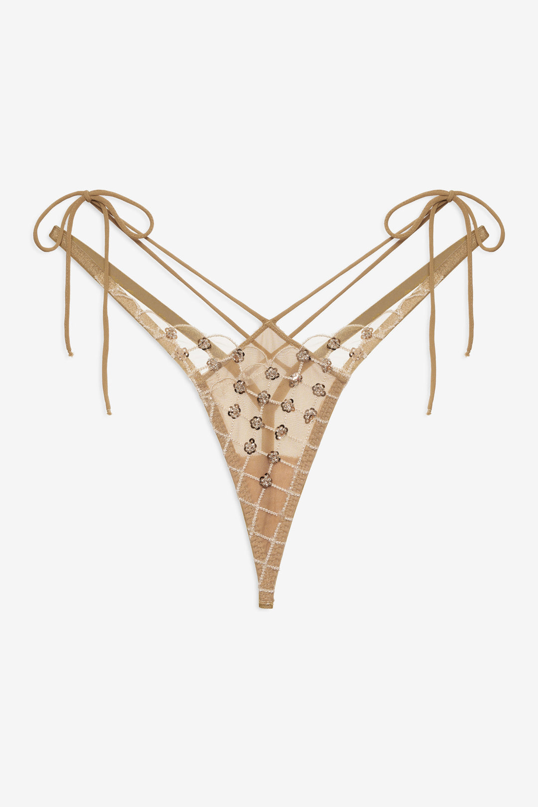 Women Dazzle Me Thong Panty - Gold