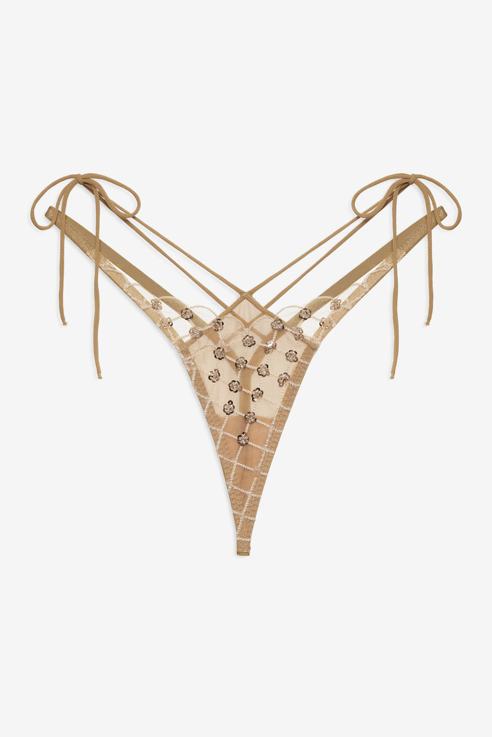 Women Dazzle Me Thong Panty - Gold