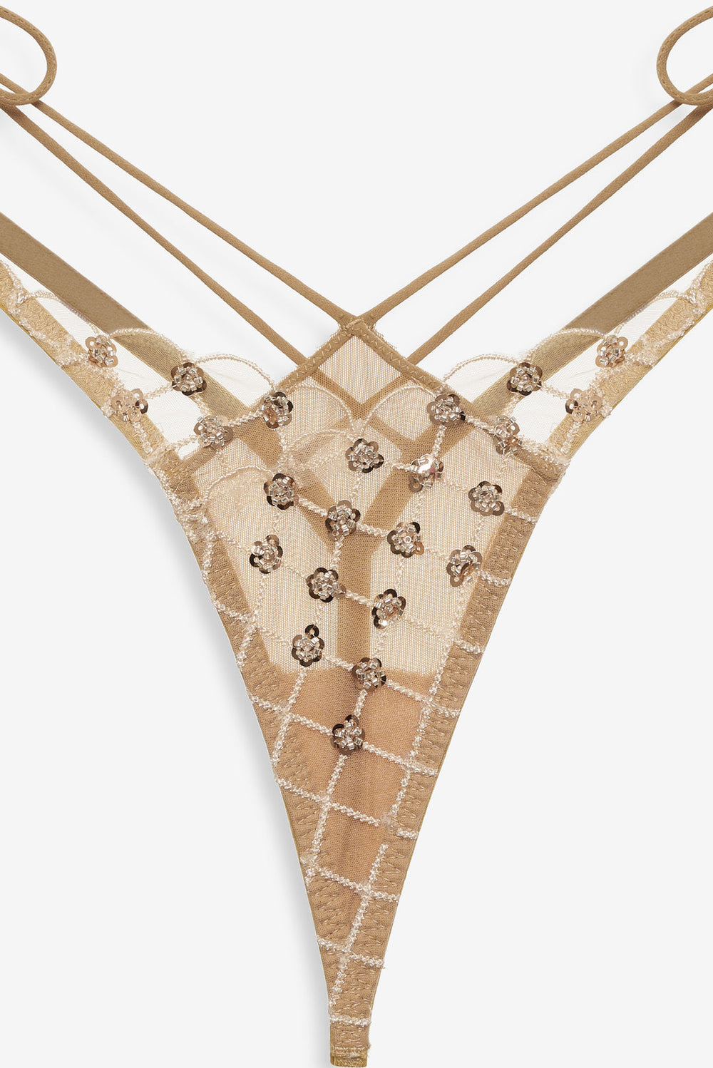 Women Dazzle Me Thong Panty - Gold
