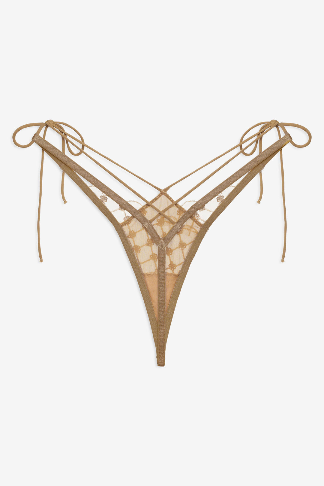 Women Dazzle Me Thong Panty - Gold