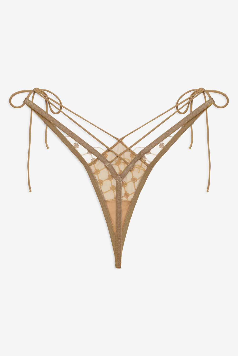 Women Dazzle Me Thong Panty - Gold