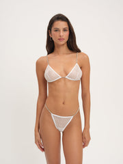 Women Glitter Bralette - White