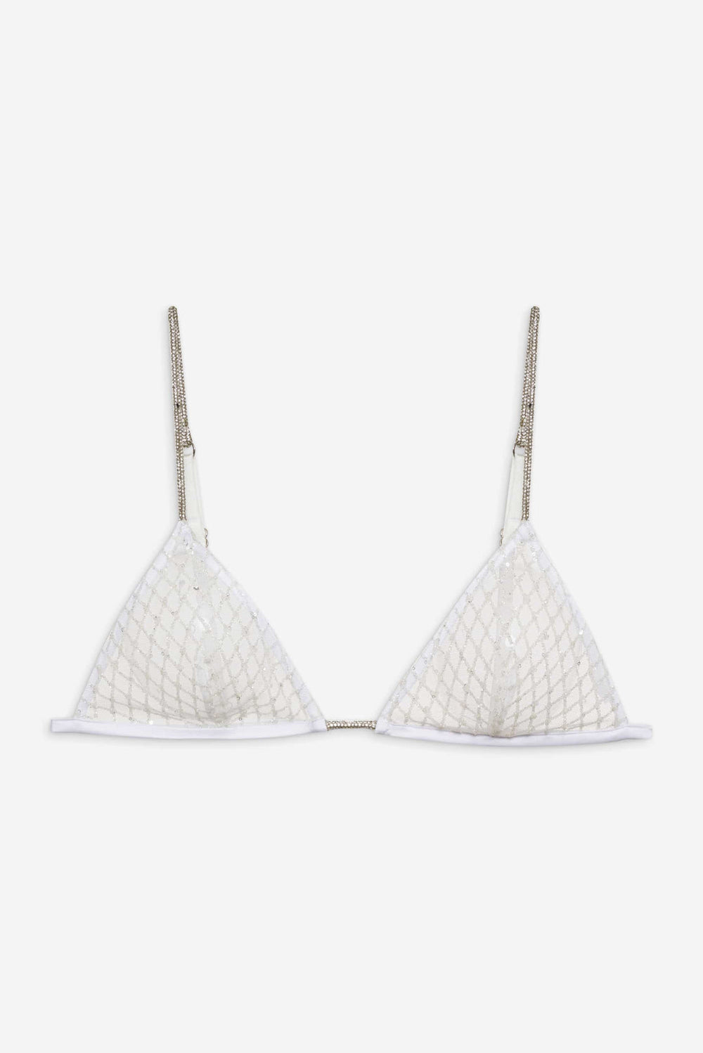 Women Glitter Bralette - White