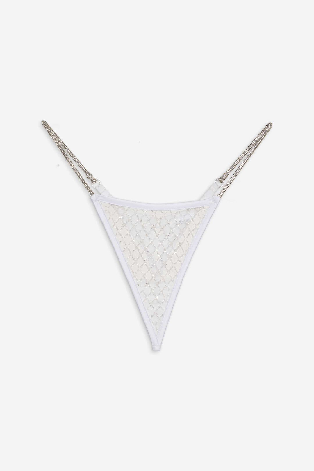 Women Glitter Thong Panty - White