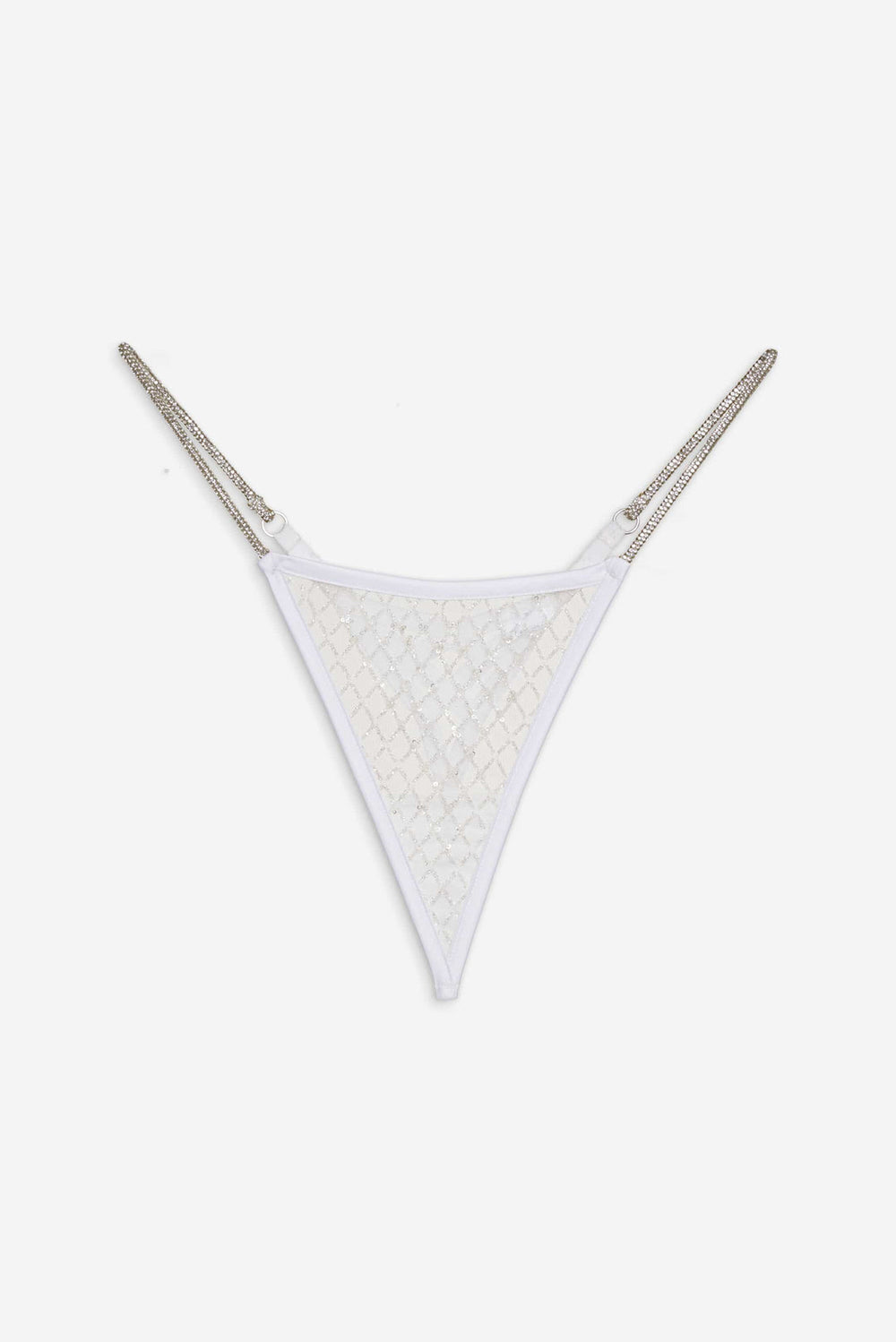 Women Glitter Thong Panty - White