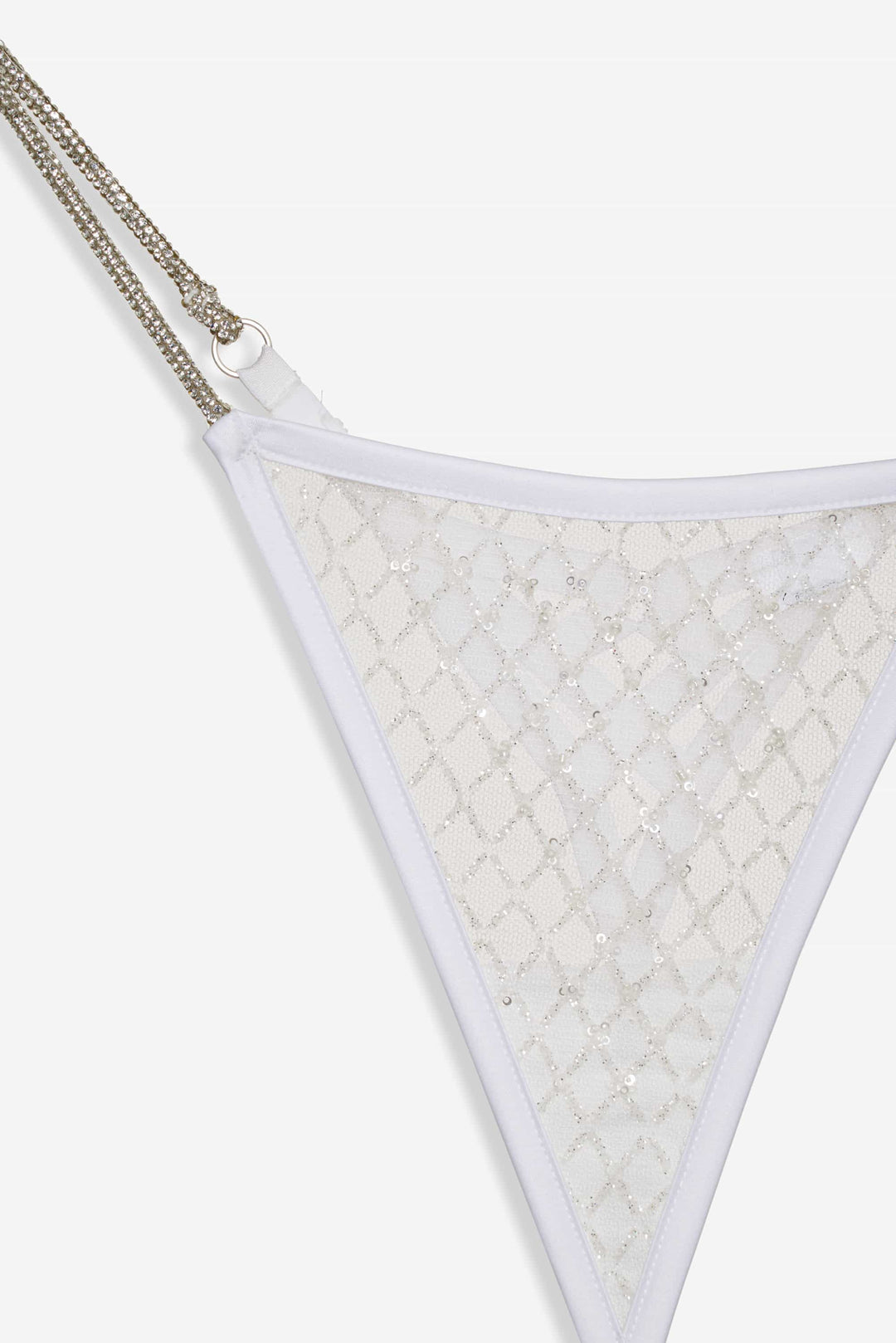 Women Glitter Thong Panty - White