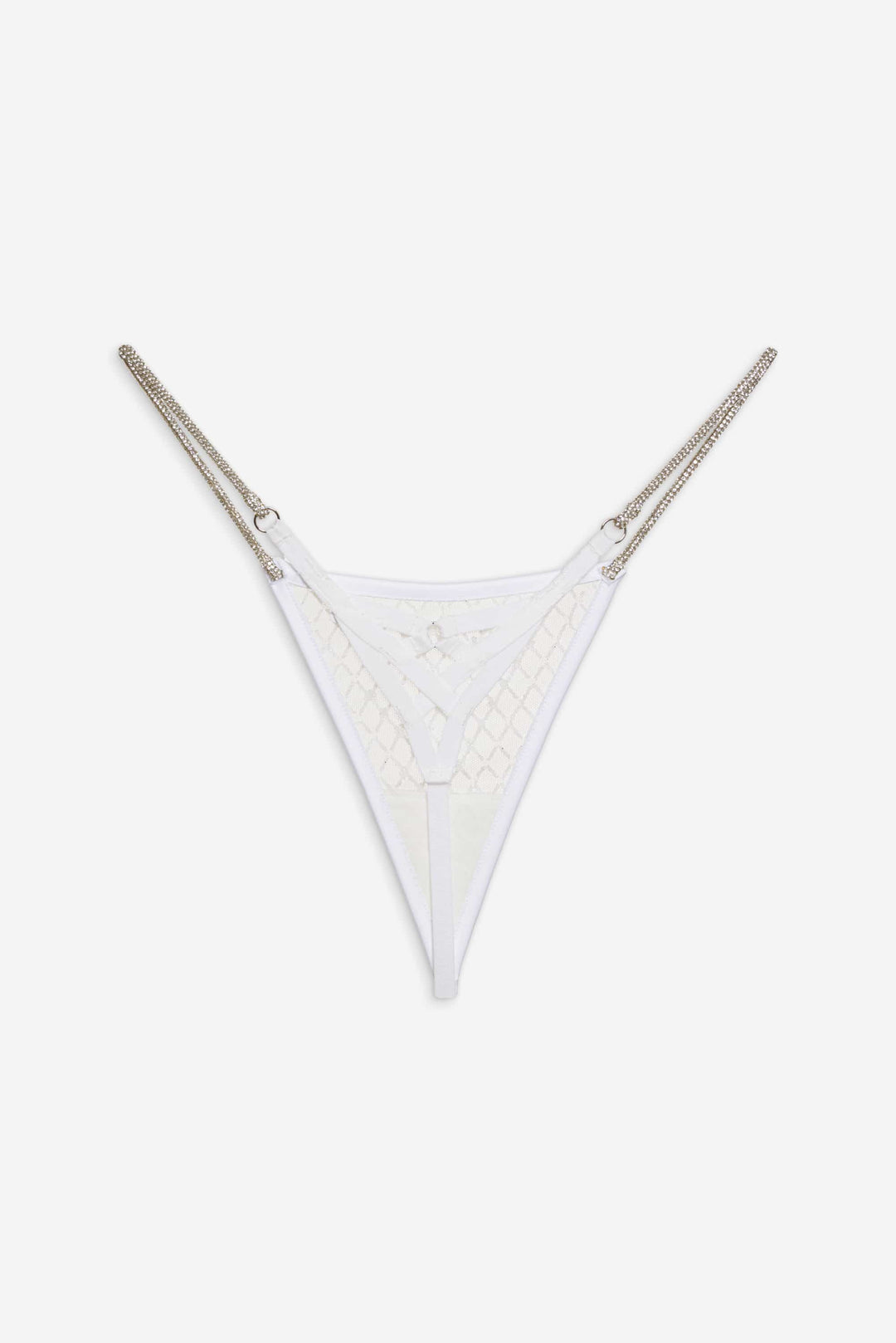 Women Glitter Thong Panty - White