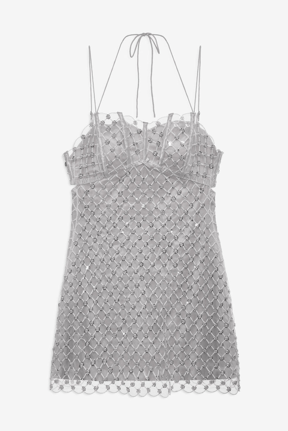Women Dazzle Me Slip Dress - Silver