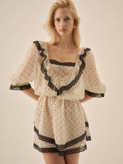 Women Dottie Dot Mini Dress - Cream