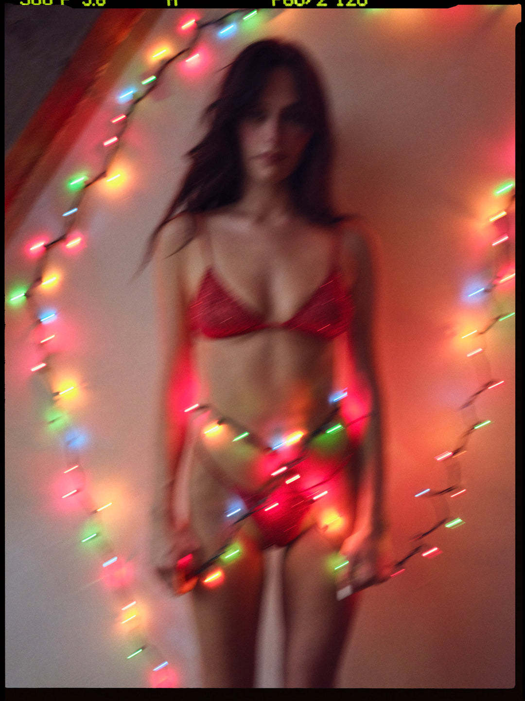 Women Glitter Bralette - Red