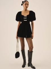 Women Marta Velvet Mini Dress - Black