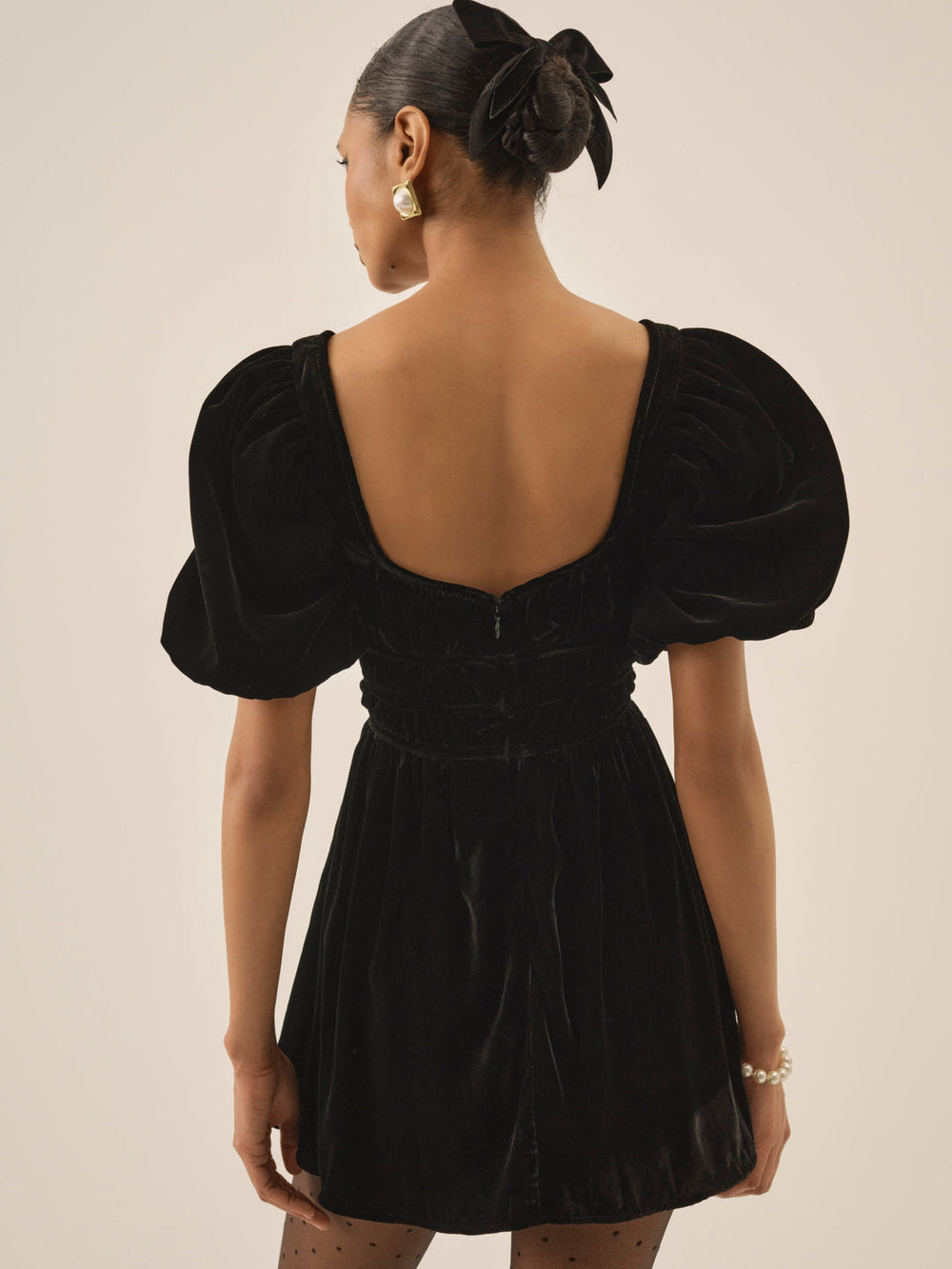 Women Marta Velvet Mini Dress - Black