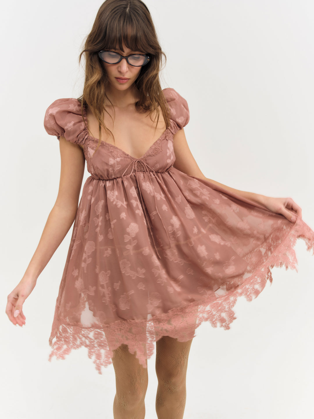 Women Olivia Mini Dress - Mahogany
