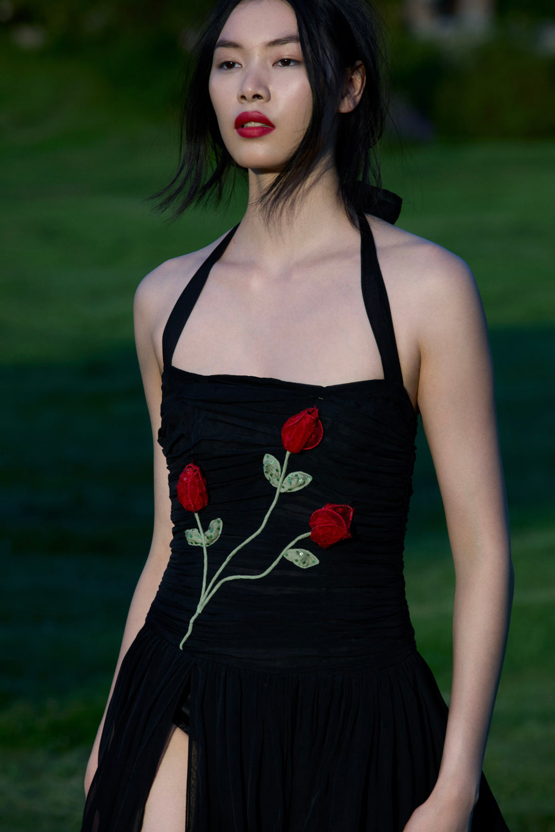 Women Ophelie Organza Maxi Dress - Black