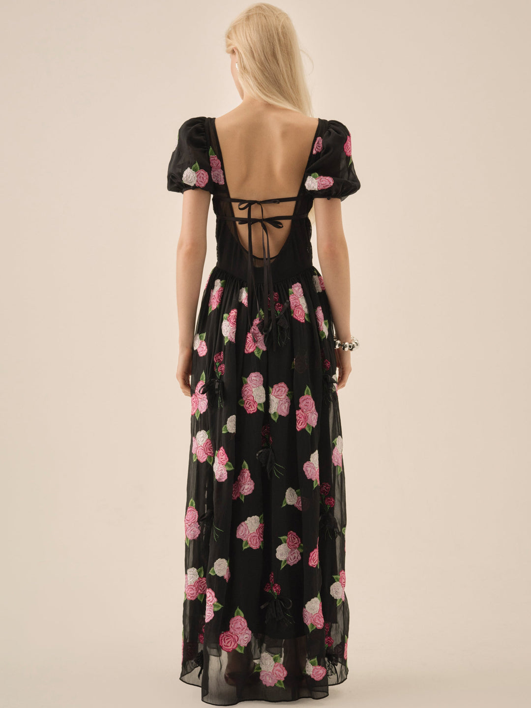 Women Midnight Garden Maxi Dress - Black