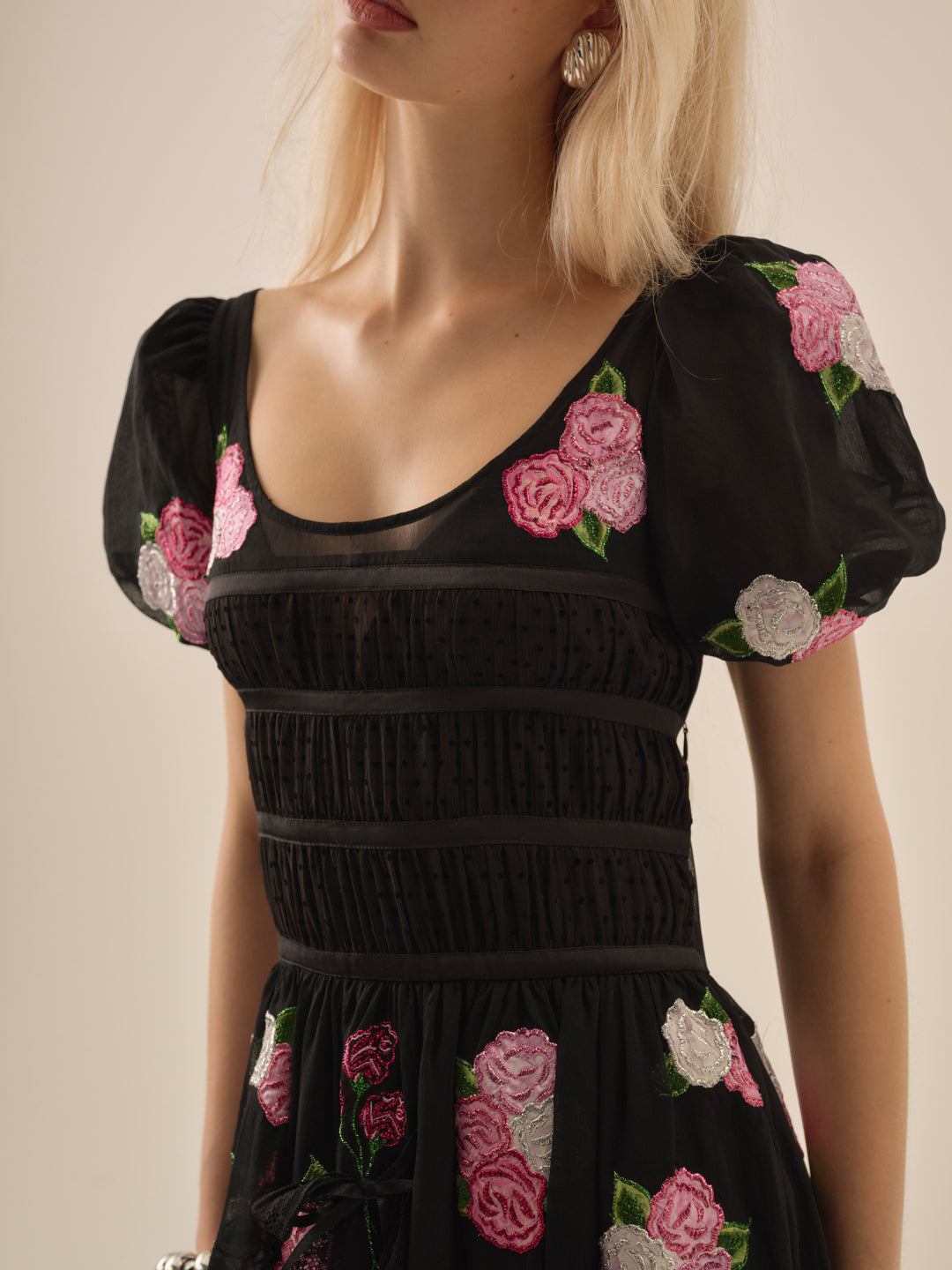 Women Midnight Garden Maxi Dress - Black