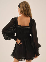 Women Emmie Chiffon Mini Dress - Black